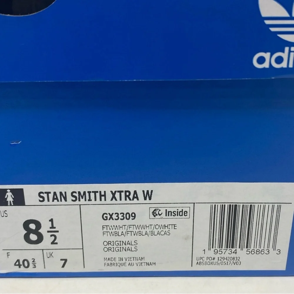 adidas Originals Stan Smith Xtra Women 8.5 Cloud White & Off White & straps NEW